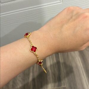 Elegant Red and Gold Bracelet